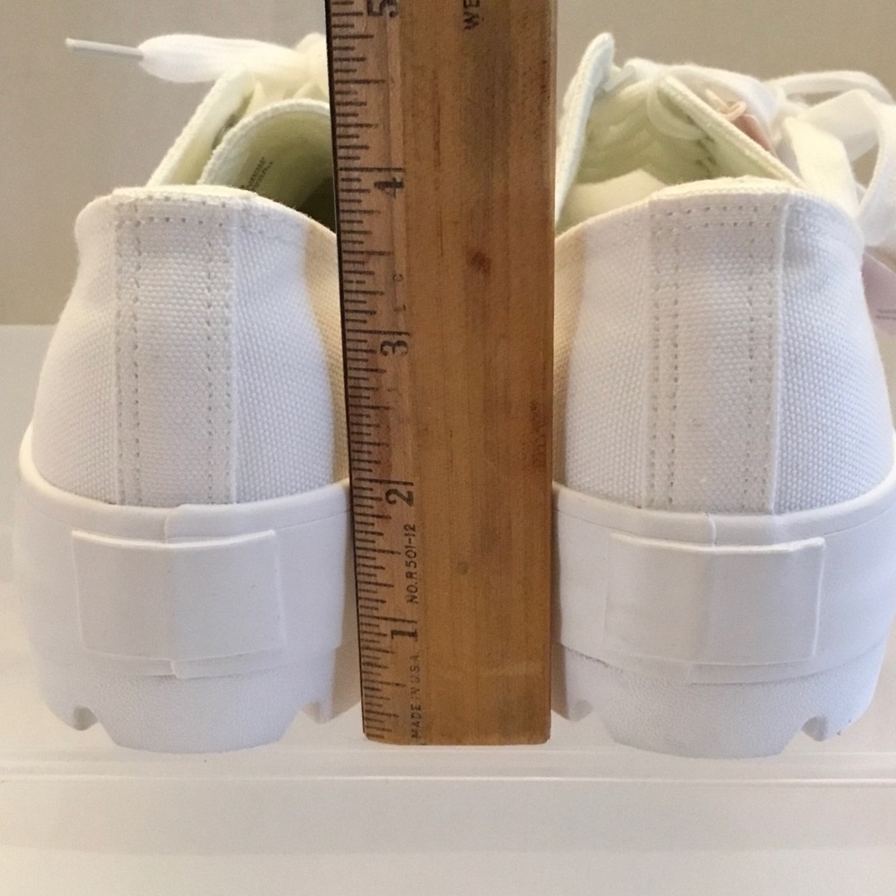 SINCERELY JULES VASCO White Canvas Platform Sneakers Low Cut Lace-up Size-10 NEW - Picture 8 of 15